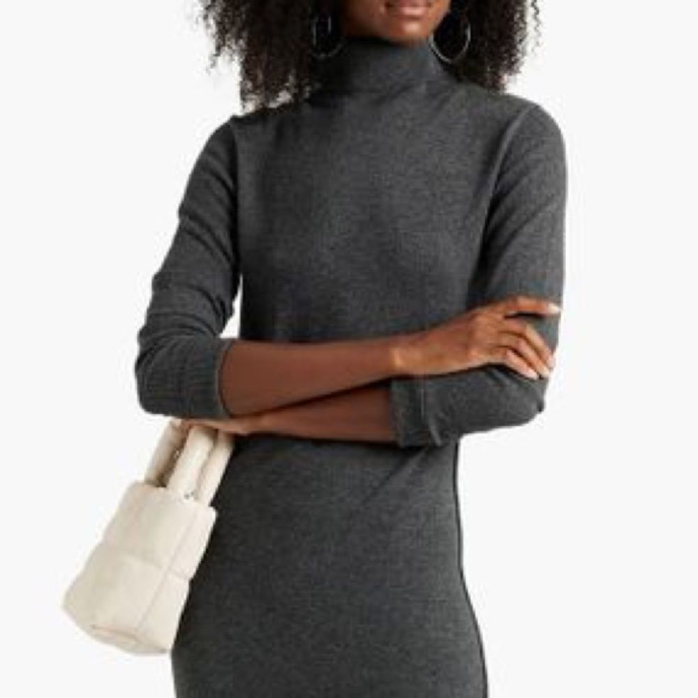 NILI Lotan Charcoal Grey Wool and Cashmere Turtleneck Sweater Dress Size XS